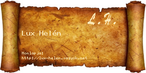 Lux Helén névjegykártya
